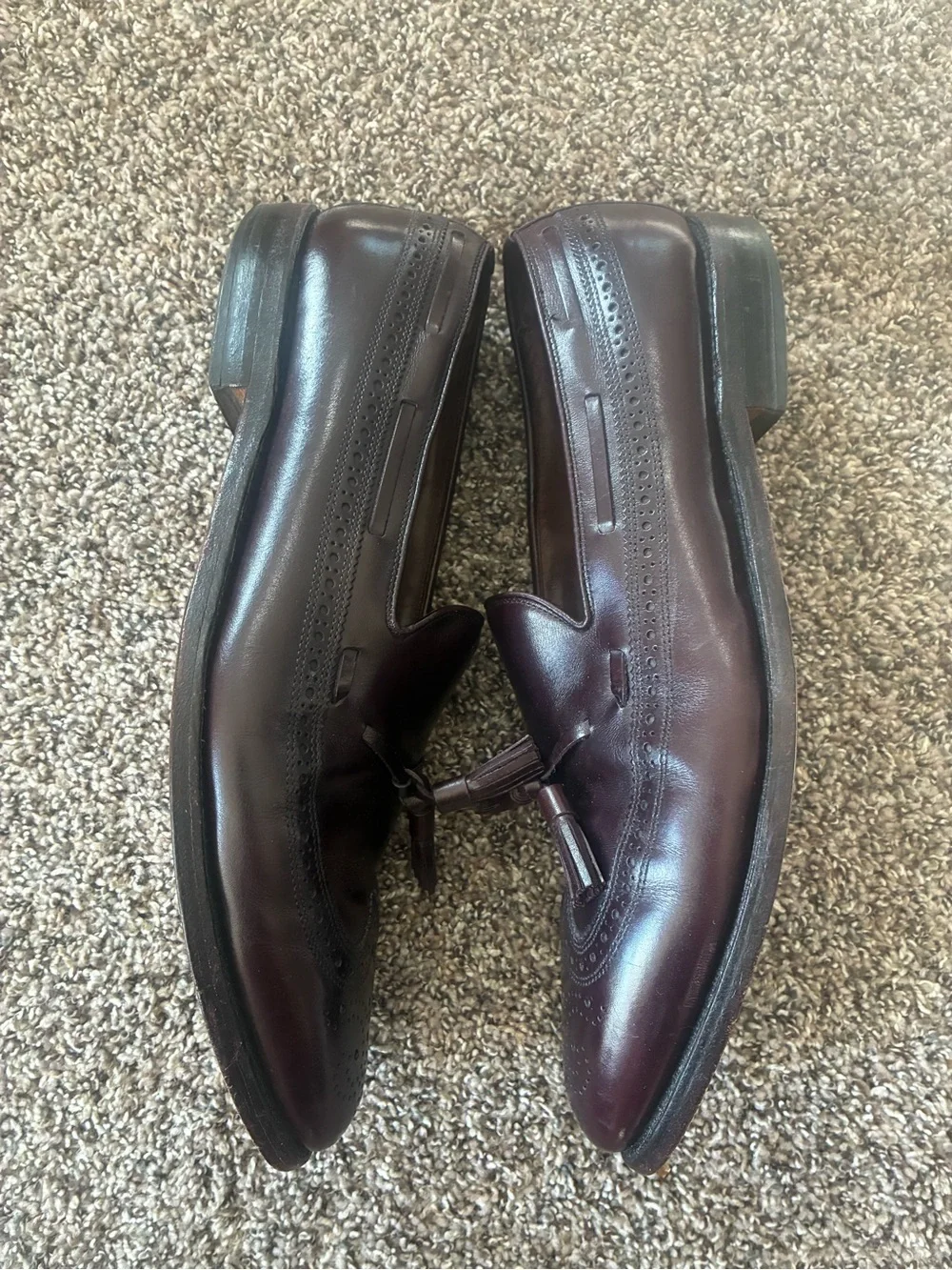 Allen Edmonds Manchester Men's Burgundy Leather Tassel Loafers 12 AA Classy